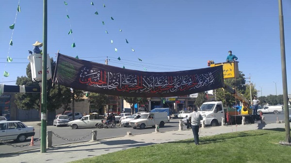 فضاسازی بصری شهر برای استقبال از ایام اربعین حسینی و هفته دفاع مقدس